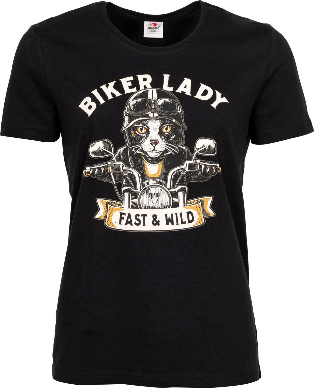 Dámské triko Biker Lady Cat - černé Rahmenlos