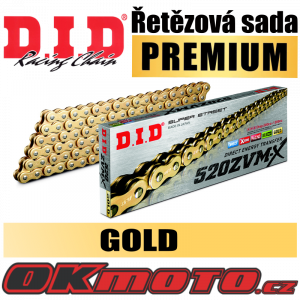 Řetězová sada D.I.D PREMIUM 520ZVMX GOLD X-ring - CF Moto MT 650, 650ccm - 17-20 D.I.D (Japonsko)