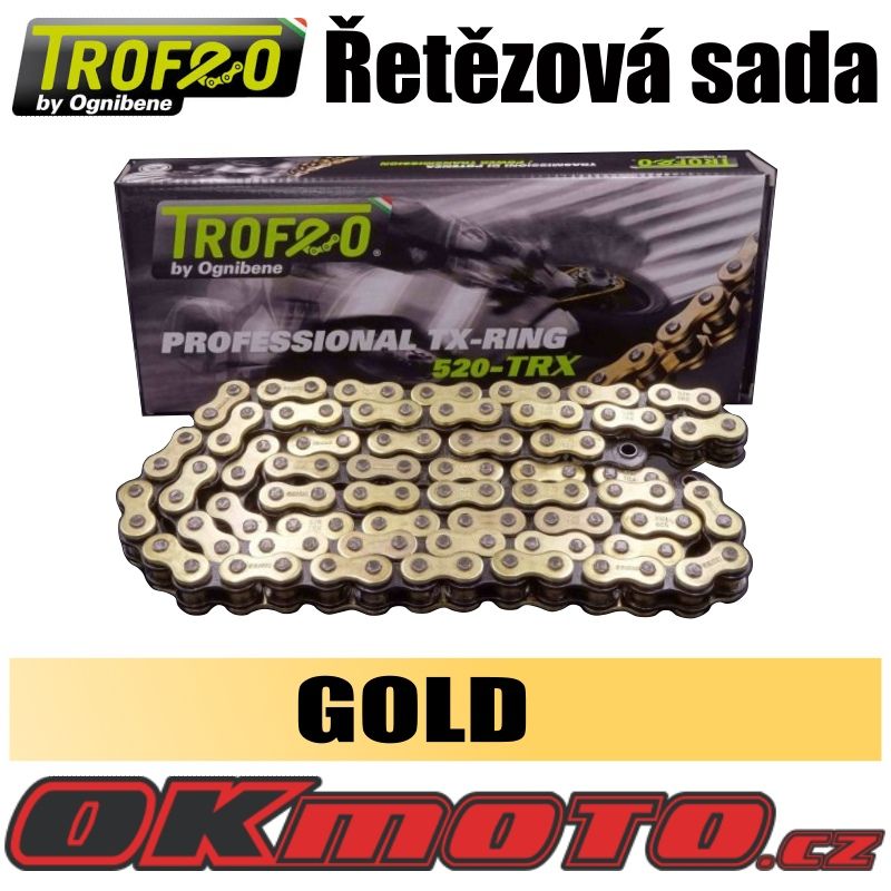 Řetězová sada TROFEO 520TRX2 GOLD TX-ring - Husaberg FE 350, 350ccm - 13>13 OGNIBENE (Itálie)