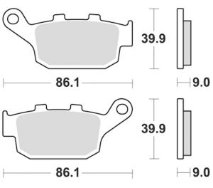 Zadní brzdové destičky Braking 956CM56 - Honda NC 750 X DCT, 750ccm - 14-23 Braking (Itálie)