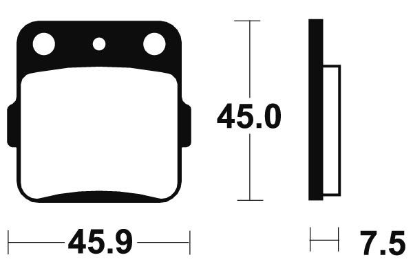 Zadní brzdové destičky SBS 592SI - Kawasaki KX R7, T7, W1, W2, Y1, Y2 65ccm - 98>00