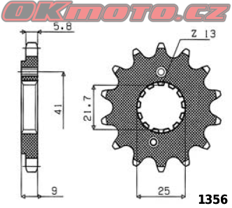 Kalené řetězové kolečko SUNSTAR - Honda XR600 R, 600ccm - 91>01 SUNSTAR (Japonsko)