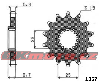 Kalené řetězové kolečko SUNSTAR - KTM EXC125, 125ccm - 95>06 SUNSTAR (Japonsko)